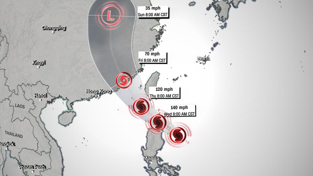 太平洋上にスーパー台風 フィリピン北部や中国本土を直撃か CNN co jp