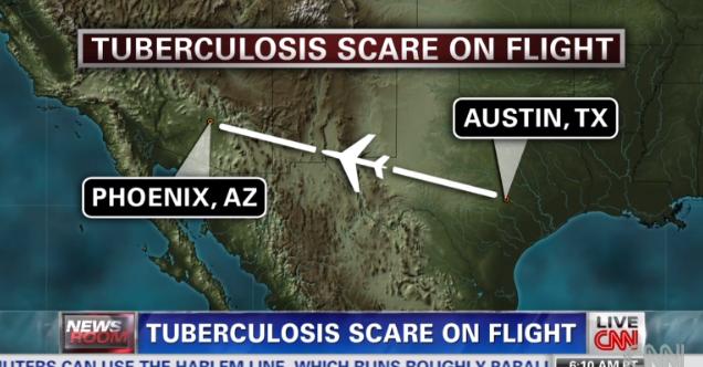 旅客機に性結核の発症者が乗っていた可能性があるという