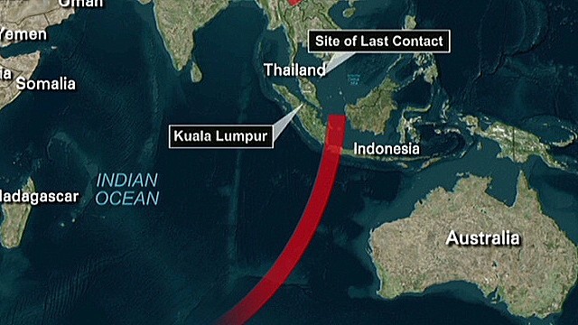 中国機が漂流物を発見したという