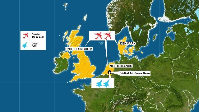 ロシアの爆撃機の領空侵犯にオランダ空軍機が緊急発進