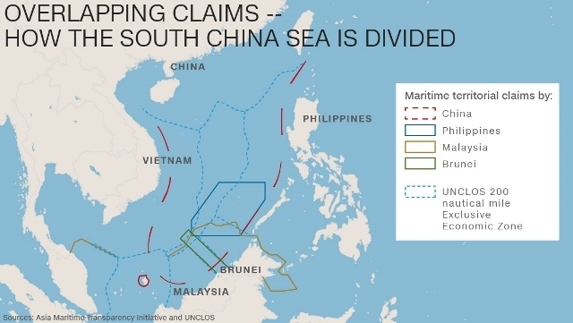 中国など各国が領有権を主張する南シナ海