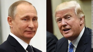 トランプ米大統領（右）は米テレビのインタビューで、「ロシアのプーチン大統領を尊敬している」と述べた