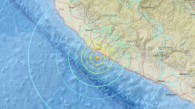 ペルー南部でＭ７．１の地震が発生した