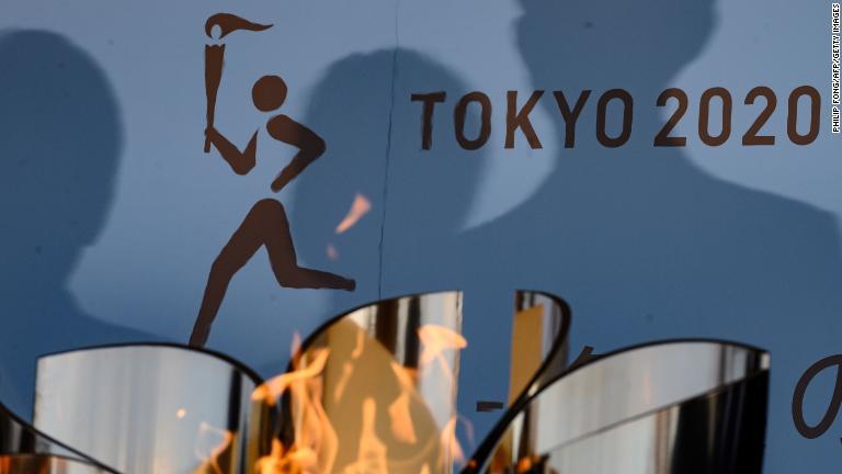 日本で展示された聖火＝いわき市/Philip Fong/AFP/Getty Images