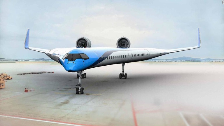 低燃費旅客機の「フライングＶ」。スケールモデルによる初飛行に成功した/KLM