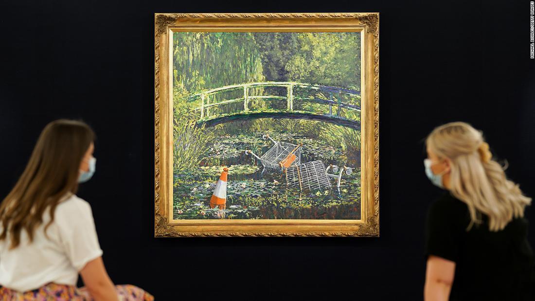 Cnn Co Jp モネの 睡蓮 をパロディー バンクシー絵画が１０億円で落札