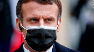 フランスのマクロン大統領。新型コロナウイルス感染症の症状が現れ陽性結果が出た