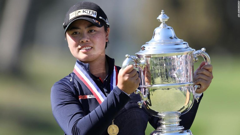 ゴルフの全米女子オープン選手権で優勝した笹生優花/Jed Jacobsohn/AP