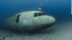 米国の水中写真家でダイビングのエキスパートでもあるブレット・ホルツァー氏が、紅海海底に沈んだ旅客機を撮影