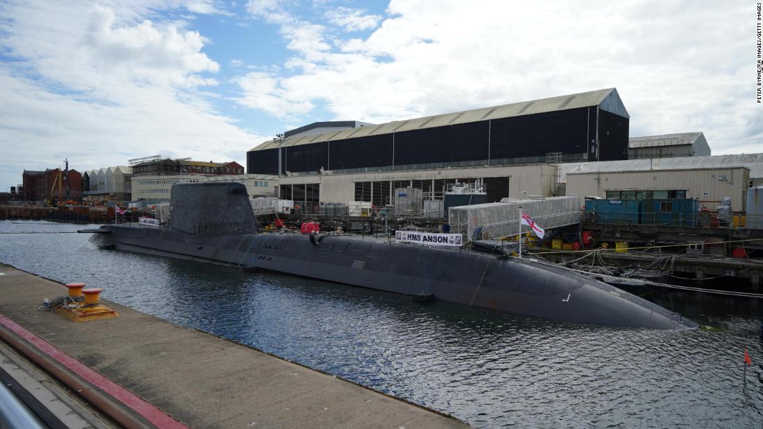 英海軍の最新の攻撃型潜水艦「ＨＭＳアンソン」/Peter Byrne/PA Images/Getty Images