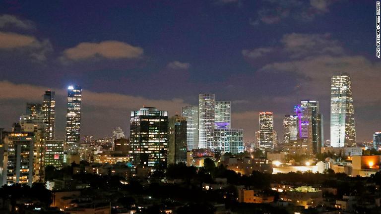 ３位はイスラエルの都市テルアビブ/Jack Guez/AFP/Getty Images