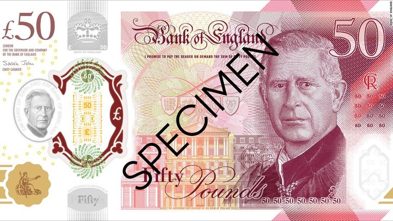 英チャールズ国王の肖像入り紙幣、イングランド銀行が披露 - CNN.co.jp