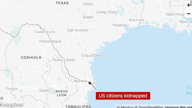 米国人４人が誘拐された事件はメキシコ北東部で発生した/Mapbox