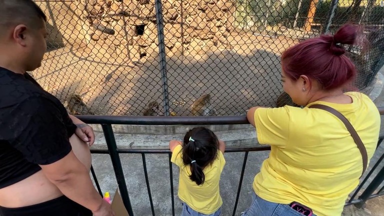 中国の東山公園の動物園を訪れた来場者＝１４日、中国北部遼寧省/CNN