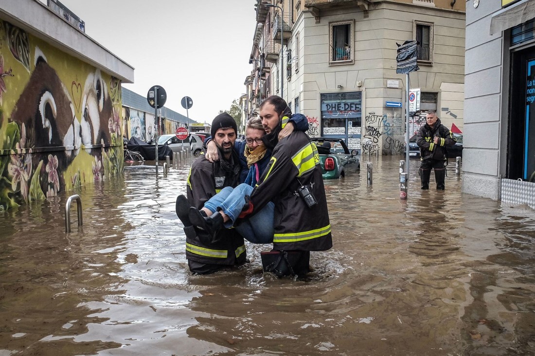 イタリア北部で暴風雨、ミラノやトスカーナで洪水被害(1/2) CNN.co.jp