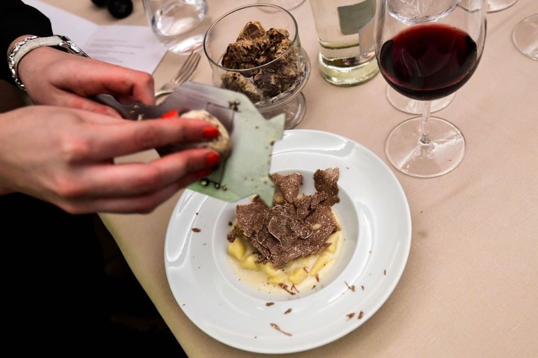 イタリアの白トリュフは独特の強い香りで珍重される/Miguel Medina/AFP/Getty Images