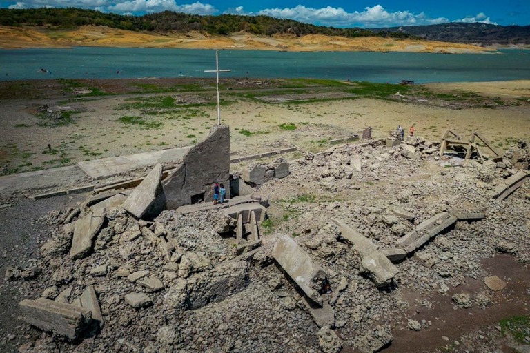 上空からみた遺構の様子/Ezra Acayan/Getty Images