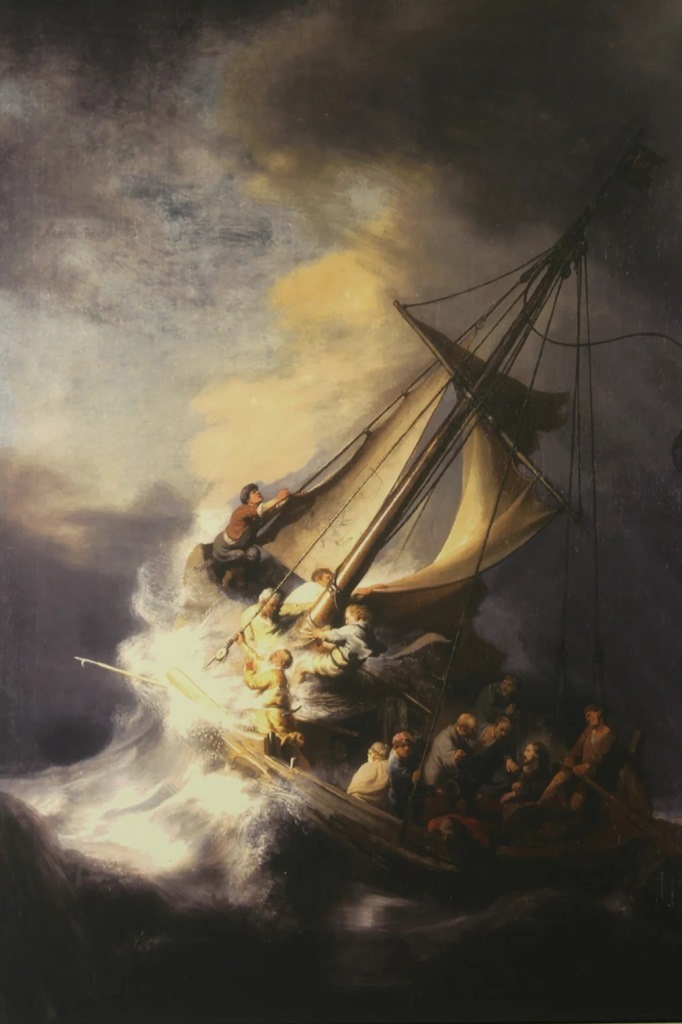 盗まれた中で最も大きい作品だったレンブラントの「ガリラヤの海の嵐」/John Wilcox/Boston Herald/Getty Images