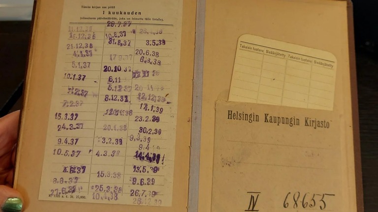 １９３９年に貸し出された本が８４年を経てフィンランドの図書館に返却された/Siina Tiuraniemi/City of Helsinki