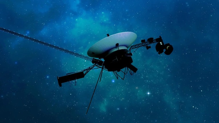米航空宇宙局（ＮＡＳＡ）の探査機「ボイジャー１号」を描いたイラスト/NASA/JPL-Caltech