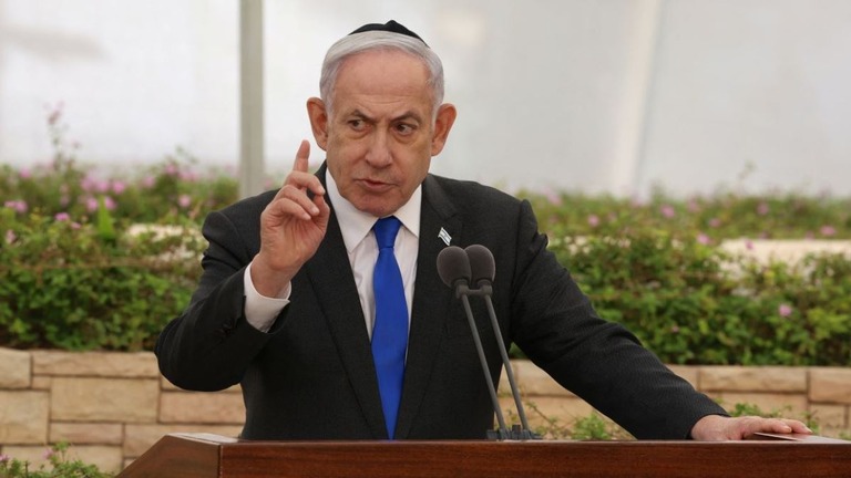 イスラエルのネタニヤフ首相/Shaul Golan/Pool/Reuters