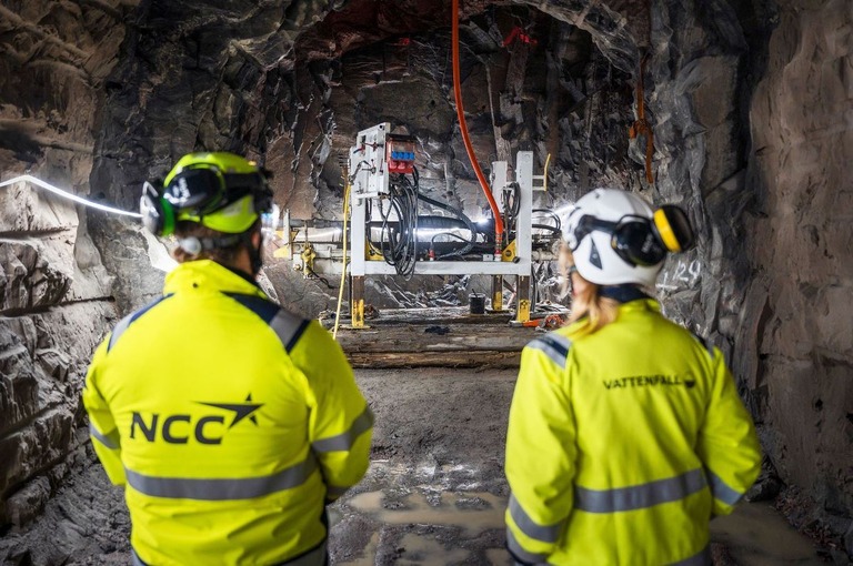 地下で建設が進む「グリーン水素」の貯蔵施設＝２０２１年１０月、スウェーデン・ルレオ/Mikael Sjoberg/Bloomberg/Getty Images