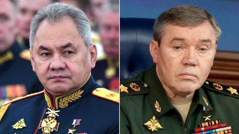 ＩＣＣがロシアのショイグ前国防相（左）とゲラシモフ参謀総長（右）に対して逮捕状を出した/Reuters