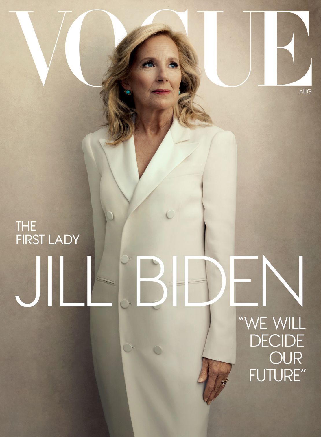 ヴォーグ誌８月号の表紙を飾るジル夫人/Courtesy Vogue