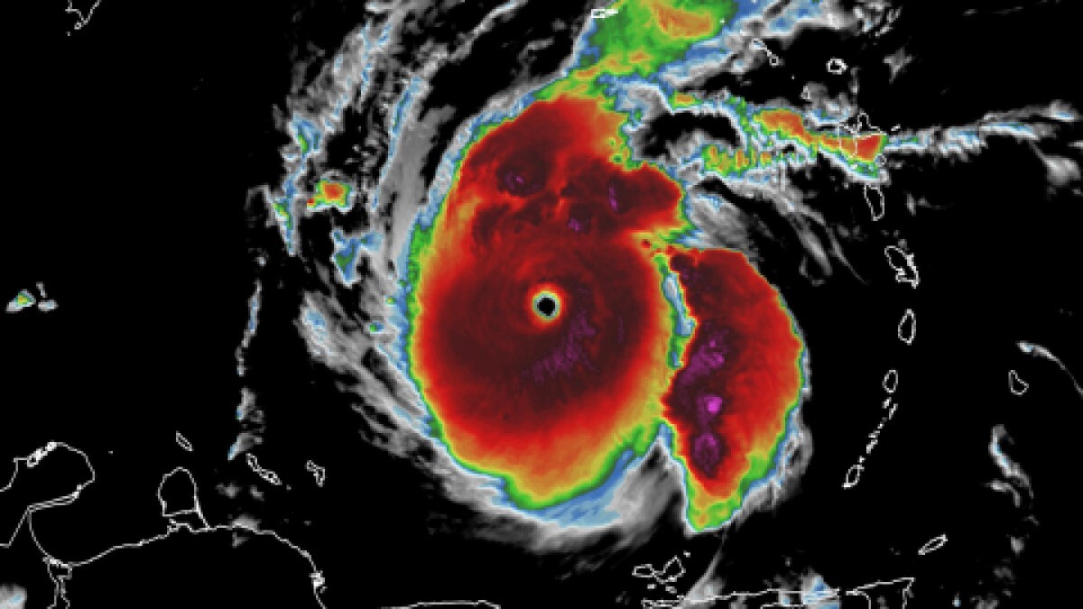 ２日朝にレーダー画像で確認されたハリケーン「ベリル」/CNN