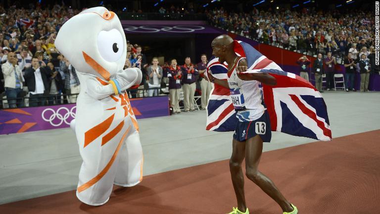 ２０１２年ロンドン夏季五輪の「ウェンロック」/Adrian Dennis/AFP/Getty Images