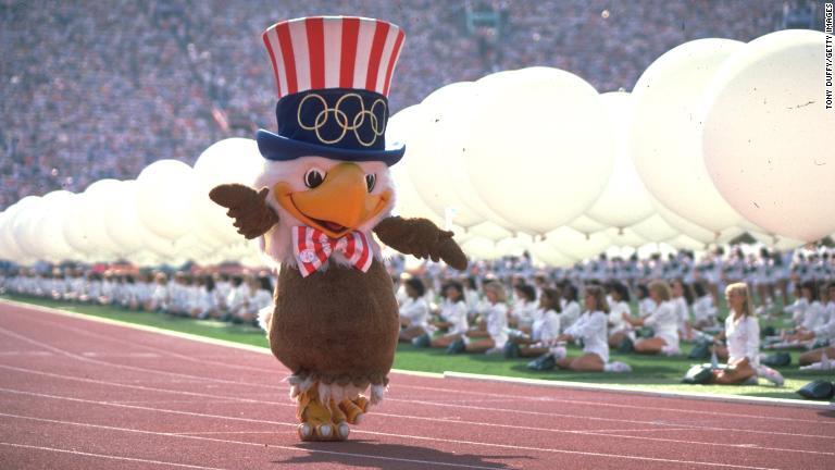 １９８４年ロサンゼルス夏季五輪の「サム」/Tony Duffy/Getty Images