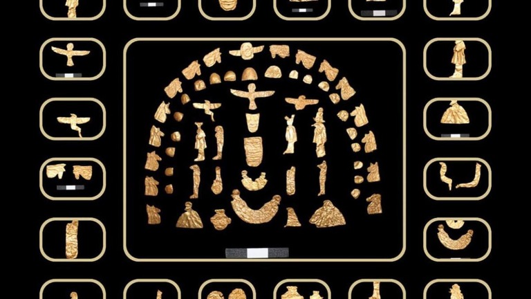 エジプトの沿岸都市ダミエッタで行われている発掘で、黄金の工芸品や硬貨、陶磁器などが発掘された/From Egypt Ministry of Tourism and Antiquities