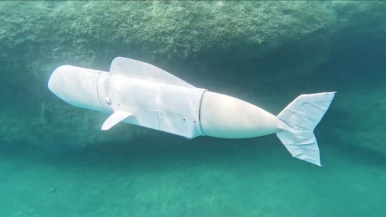 スイス・チューリヒ工科大学の学生が、魚の形を模した自律型水中ロボットの開発に取り組んでいる/SURF eDNA