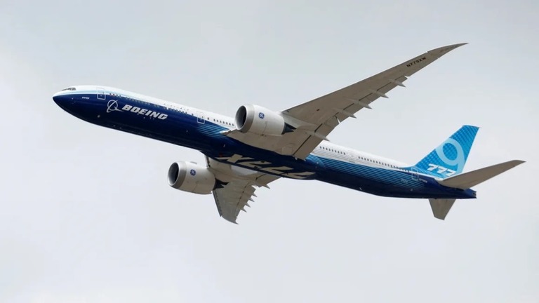 米航空機大手ボーイングの次世代大型旅客機「７７７Ｘ」＝２０２２年/Peter Cziborra/Reuters