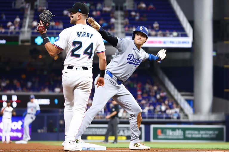 今シーズン５０盗塁目を記録した大谷翔平選手/Megan Briggs/Getty Images