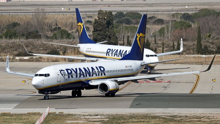 ライアンエアの旅客機は今年に入ってトラブルが相次いでいる/Joan Valls/Urbanandsport/NurPhoto/Getty Images/FILE