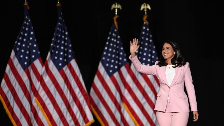 元民主党下院議員のトゥルシ・ギャバード氏＝米ネバダ州ラスベガス/Justin Sullivan/Getty Images