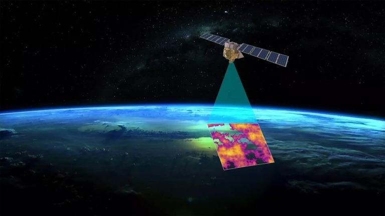 世界のメタン排出を測定する人工衛星「メタンＳＡＴ」の描画/MethaneSAT